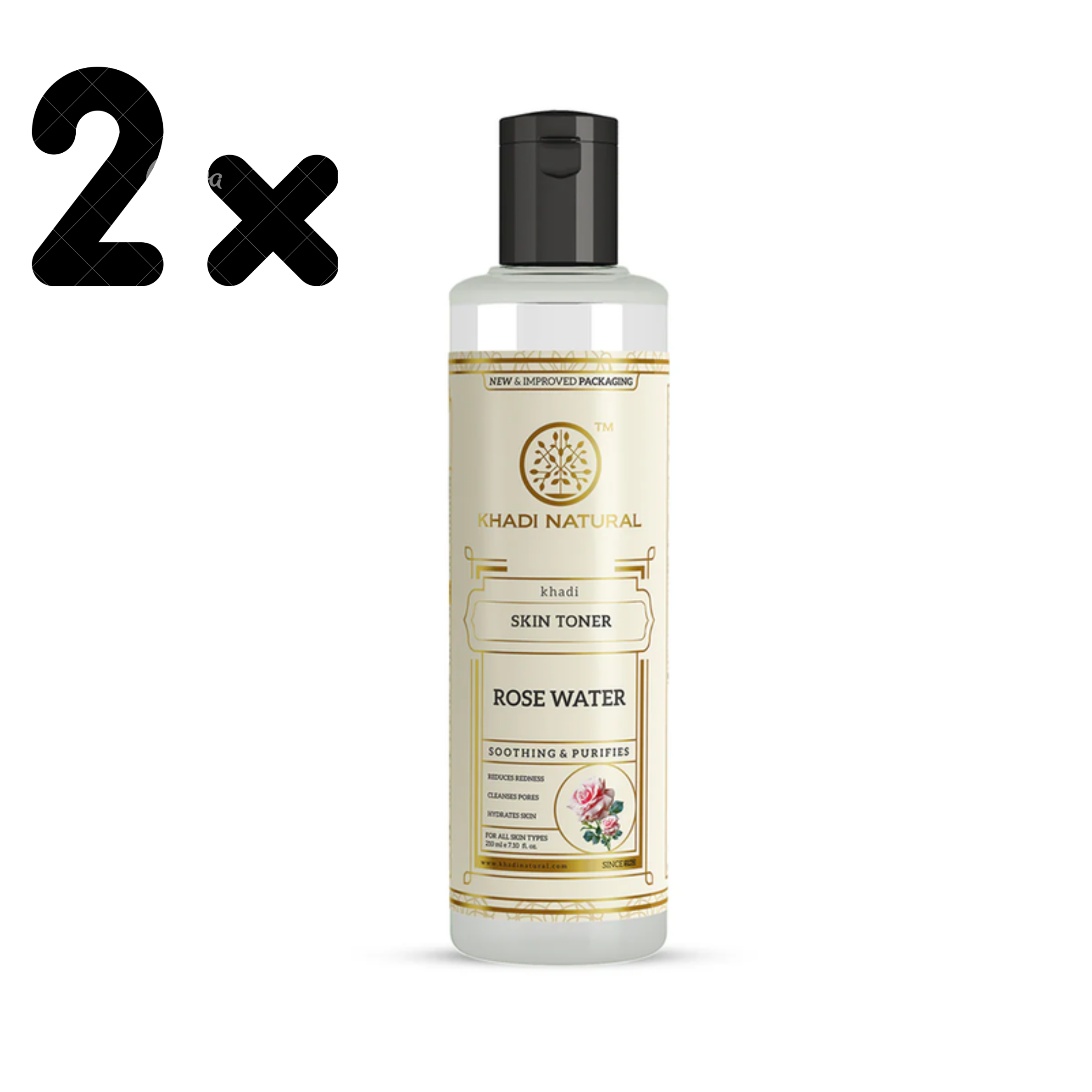 2 X Khadi Natural Pure Rose Water Skin Toner - 210ml